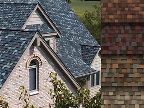 Dimensional shingle roof with a slate-blend color palette